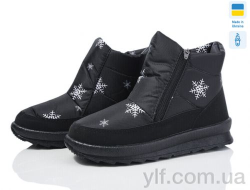 Дутики KAROLINA 114 сніжинка чорний ч/п